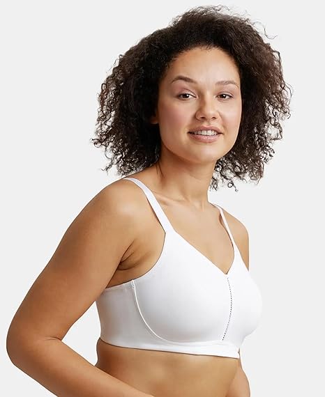 Jockey ES27 Women’s Wirefree Minimizer Cotton Bra – Full Coverage with Broad Wings